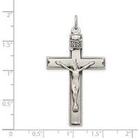 Load image into Gallery viewer, Sterling Silver INRI Crucifix Cross w/ Prayer Pendant
