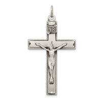 Load image into Gallery viewer, Sterling Silver INRI Crucifix Cross w/ Prayer Pendant
