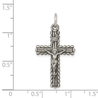 Load image into Gallery viewer, Sterling Silver Antiqued and Brushed INRI Crucifix Pendant
