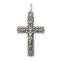 Load image into Gallery viewer, Sterling Silver Antiqued and Brushed INRI Crucifix Pendant
