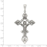 Load image into Gallery viewer, Sterling Silver Antiqued Large INRI Crucifix Pendant
