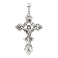 Load image into Gallery viewer, Sterling Silver Antiqued Large INRI Crucifix Pendant
