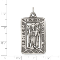 Load image into Gallery viewer, Sterling Silver Antiqued and Brushed St. Christopher Medal
