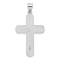Load image into Gallery viewer, Sterling Silver Rhodium-plated Textured &amp; Polished Cross Pendant
