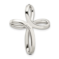 Load image into Gallery viewer, Sterling Silver Rhodium-plated Blue/White Crystal Cross Slide
