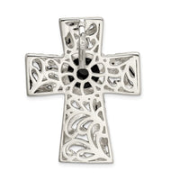 Load image into Gallery viewer, Sterling Silver Antiqued Filigree Black Onyx Cabochon Slide
