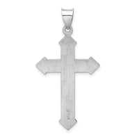 Load image into Gallery viewer, Sterling Silver Rhodium-plated Textured &amp; Polished Cross Pendant
