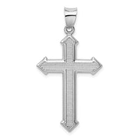 Load image into Gallery viewer, Sterling Silver Rhodium-plated Textured &amp; Polished Cross Pendant
