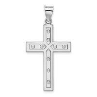 Load image into Gallery viewer, Sterling Silver Rhodium-plated Satin &amp; Polished Latin Cross Pendant
