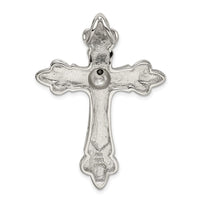 Load image into Gallery viewer, Sterling Silver Gold-plated CZ Antiqued Cross Slide
