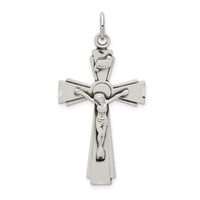 Load image into Gallery viewer, Sterling Silver Satin and D/C INRI Crucifix Pendant
