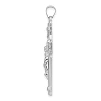 Load image into Gallery viewer, Sterling Silver Rhodium-plated Polished INRI Crucifix Pendant
