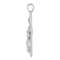 Load image into Gallery viewer, Sterling Silver Rhodium-plated Polished INRI Latin Crucifix Pendant
