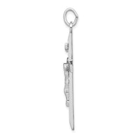 Load image into Gallery viewer, Sterling Silver Rhodium-plated Textured Crucifix Cross Pendant
