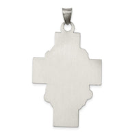 Load image into Gallery viewer, Sterling Silver Hollow Satin Antiqued Jesus Cross Medal
