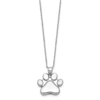 Load image into Gallery viewer, Sterling Silver Rhodium-plated Paw Print Ash Holder 18in Necklace
