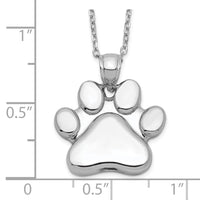 Load image into Gallery viewer, Sterling Silver Rhodium-plated Paw Print Ash Holder 18in Necklace
