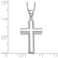 Load image into Gallery viewer, Sterling Silver Rhodium-plated Cross Ash Holder 18in Necklace
