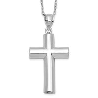 Load image into Gallery viewer, Sterling Silver Rhodium-plated Cross Ash Holder 18in Necklace
