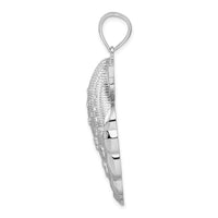 Load image into Gallery viewer, De-Ani Sterling Silver Rhodium-Plated Diamond-Cut Large Scallop Shell Pendant
