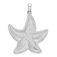 Load image into Gallery viewer, De-Ani Sterling Silver Rhodium-plated Polished Diamond-Cut Large Starfish Pendant
