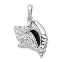 Load image into Gallery viewer, De-Ani Sterling Silver Rhodium-Plated Polished 3D Large Conch Shell Pendant
