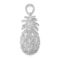Load image into Gallery viewer, De-Ani Sterling Silver Rhodium-Plated Polished 3D Cut-Out Large Pineapple Pendant
