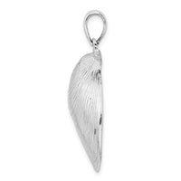 Load image into Gallery viewer, De-Ani Sterling Silver Rhodium-Plated Polished 3D Large Clam Shell Pendant
