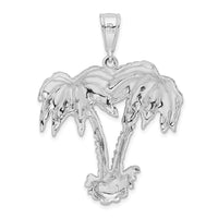 Load image into Gallery viewer, De-Ani Sterling Silver Rhodium-Plated Polished Palm Trees Pendant
