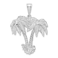 Load image into Gallery viewer, De-Ani Sterling Silver Rhodium-Plated Polished Palm Trees Pendant
