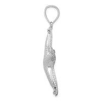 Load image into Gallery viewer, De-Ani Sterling Silver Rhodium-Plated Polished Textured Starfish Pendant
