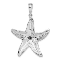 Load image into Gallery viewer, De-Ani Sterling Silver Rhodium-Plated Polished Textured Starfish Pendant
