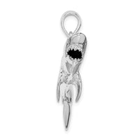 Load image into Gallery viewer, De-Ani Sterling Silver Rhodium-Plated Polished 3D Shark Pendant
