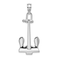 Load image into Gallery viewer, De-Ani Sterling Silver Rhodium-Plated 3D Moveable Navy Anchor Pendant

