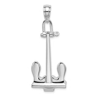 Load image into Gallery viewer, De-Ani Sterling Silver Rhodium-Plated 3D Moveable Navy Anchor Pendant
