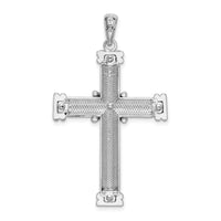 Load image into Gallery viewer, De-Ani Sterling Silver Rhodium-Plated Polished X-Center Latin Cross Pendant
