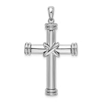 Load image into Gallery viewer, De-Ani Sterling Silver Rhodium-Plated Polished X-Center Latin Cross Pendant
