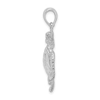 Load image into Gallery viewer, De-Ani Sterling Silver Rhodium-Plated Polished Large Swimming Sea Turtle Pendant
