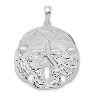 Load image into Gallery viewer, De-Ani Sterling Silver Rhodium-Plated Polished Sand Dollar Pendant
