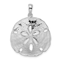 Load image into Gallery viewer, De-Ani Sterling Silver Rhodium-Plated Polished Sand Dollar Pendant
