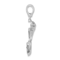 Load image into Gallery viewer, De-Ani Sterling Silver Rhodium-plated Polished Large Dolphin and Anchor Pendant
