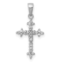 Load image into Gallery viewer, Sterling Silver Rhodium Diamond Cross Pendant
