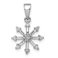 Load image into Gallery viewer, Sterling Silver Rhodium Snowflake Pendant
