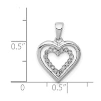 Load image into Gallery viewer, Sterling Silver Rhodium-Plated Diamond Heart Pendant
