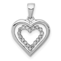 Load image into Gallery viewer, Sterling Silver Rhodium-Plated Diamond Heart Pendant
