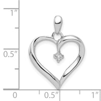 Load image into Gallery viewer, Sterling Silver Rhodium Diam. Heart Pendant
