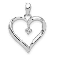 Load image into Gallery viewer, Sterling Silver Rhodium Diam. Heart Pendant
