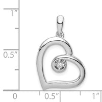 Load image into Gallery viewer, Sterling Silver Rhodium Diam. Heart Pendant
