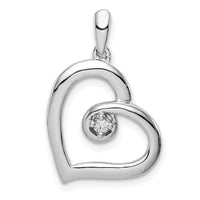 Load image into Gallery viewer, Sterling Silver Rhodium Diam. Heart Pendant
