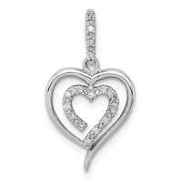 Load image into Gallery viewer, Sterling Silver Rhodium Diam. Heart Pendant
